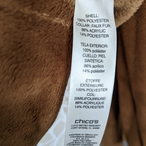 Chicos Faux Fur/Faux Suede Jacket - Picture 5 of 6